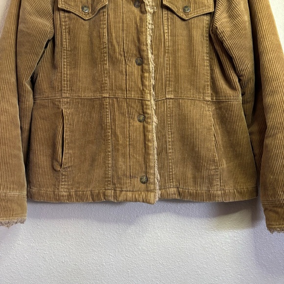 Vintage Y2K Women’s l.e.i. Brown Corduroy Jacket Faux Fur Collar and Trim size L - Picture 4 of 14